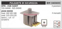 Sicherheits-Schalterknopf Mtd Cub Cadet 725-04040 925-04040