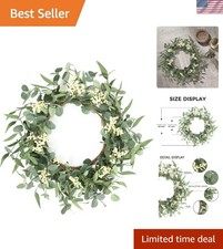 Versatile 20'' Eucalyptus Door Wreath - Handmade Greenery for Any Occasion
