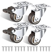 MöBelrollen 38 Mm 4Er Set Lenkrollen Mit Bremsen Rollen FüR MöBel Gummi