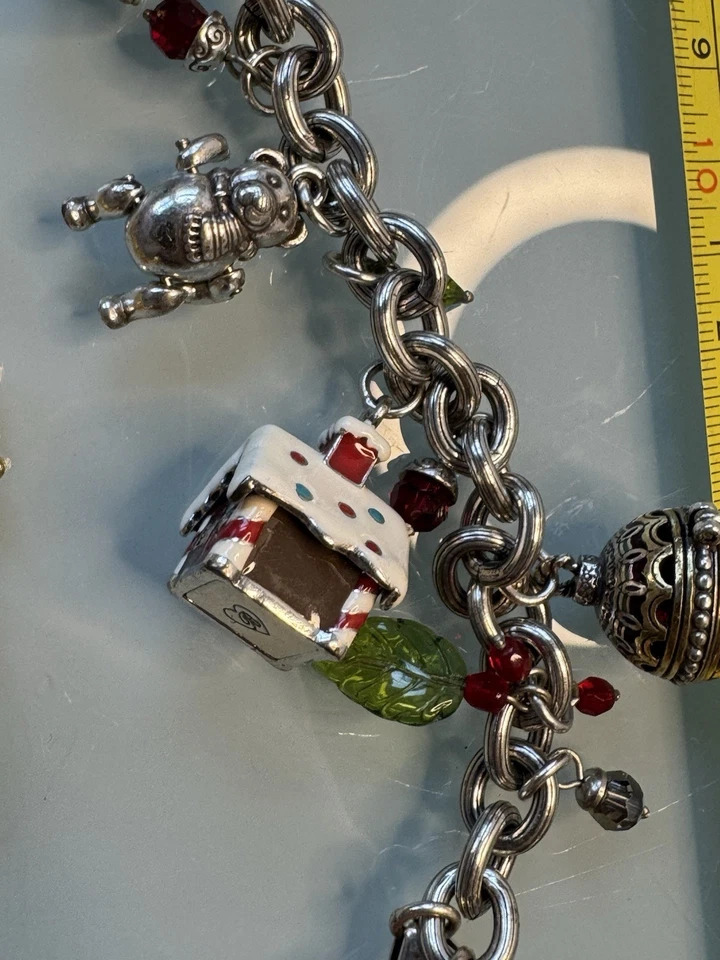 Brighton Crystal "Holiday Frolic" Christmas Charm Bracelet W/ Bonus Bracelet - Image 3 of 4