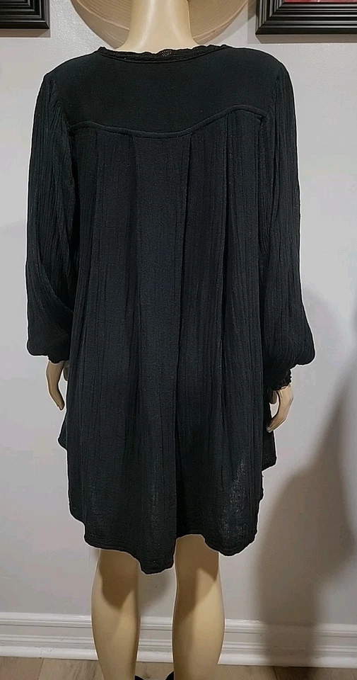 Jens Pirate Botín Negro Botones Talla Única Negro Top Camisa Blusa #C Foto 4 de 4