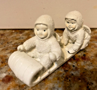 Snowbabies Department 56 Miniature Pewter  Down the Hill We Go  Figurine Small