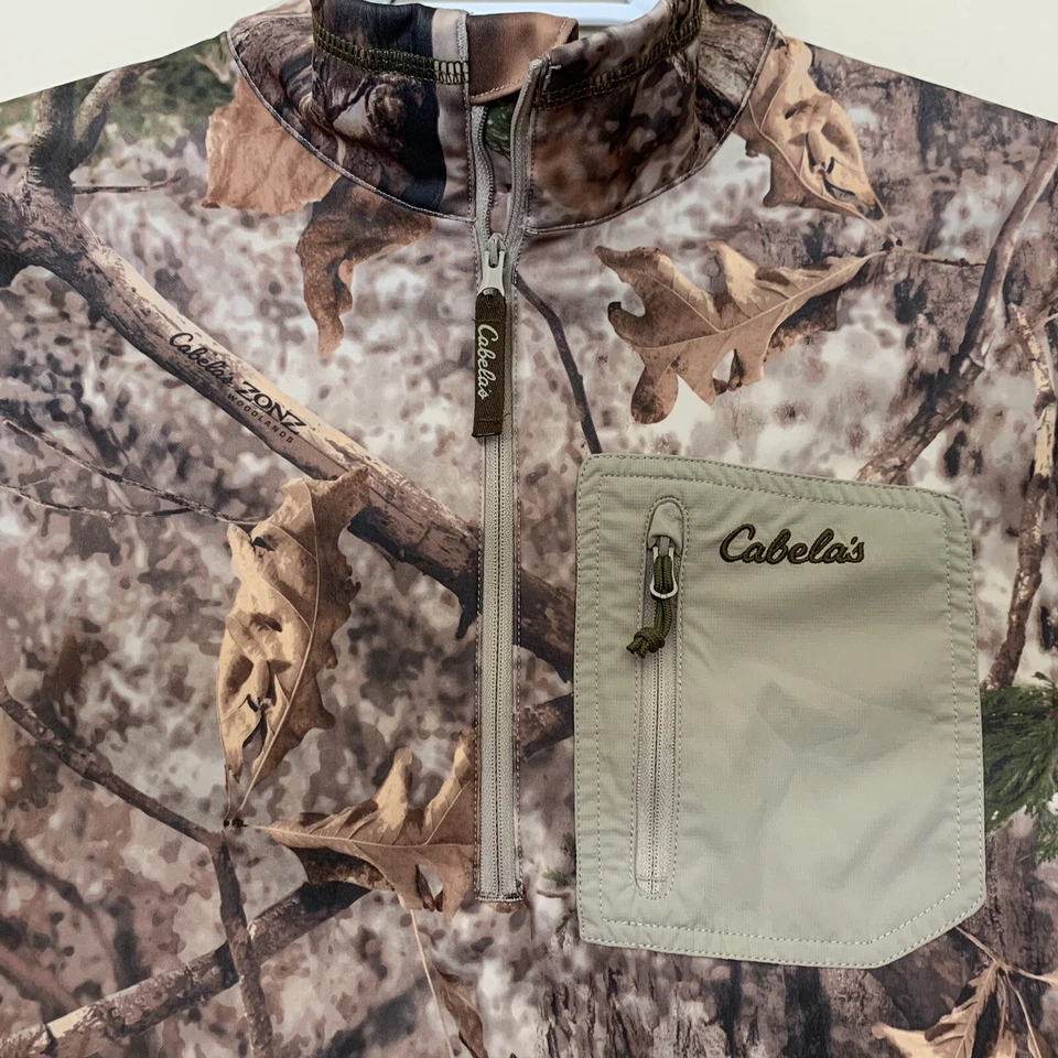 Suéter Cabelas Zonz Woodlands 1/2 Cremallera Poliéster Juvenil Unisex Talla 2XL Forrado ¡EXCELENTE ESTADO USADO! Foto 4 de 4