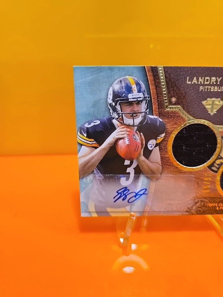 2013 Topps Triple Threads Relics Emerald /50 Landry Jones #120 Rookie Auto RC - Image 2 of 4