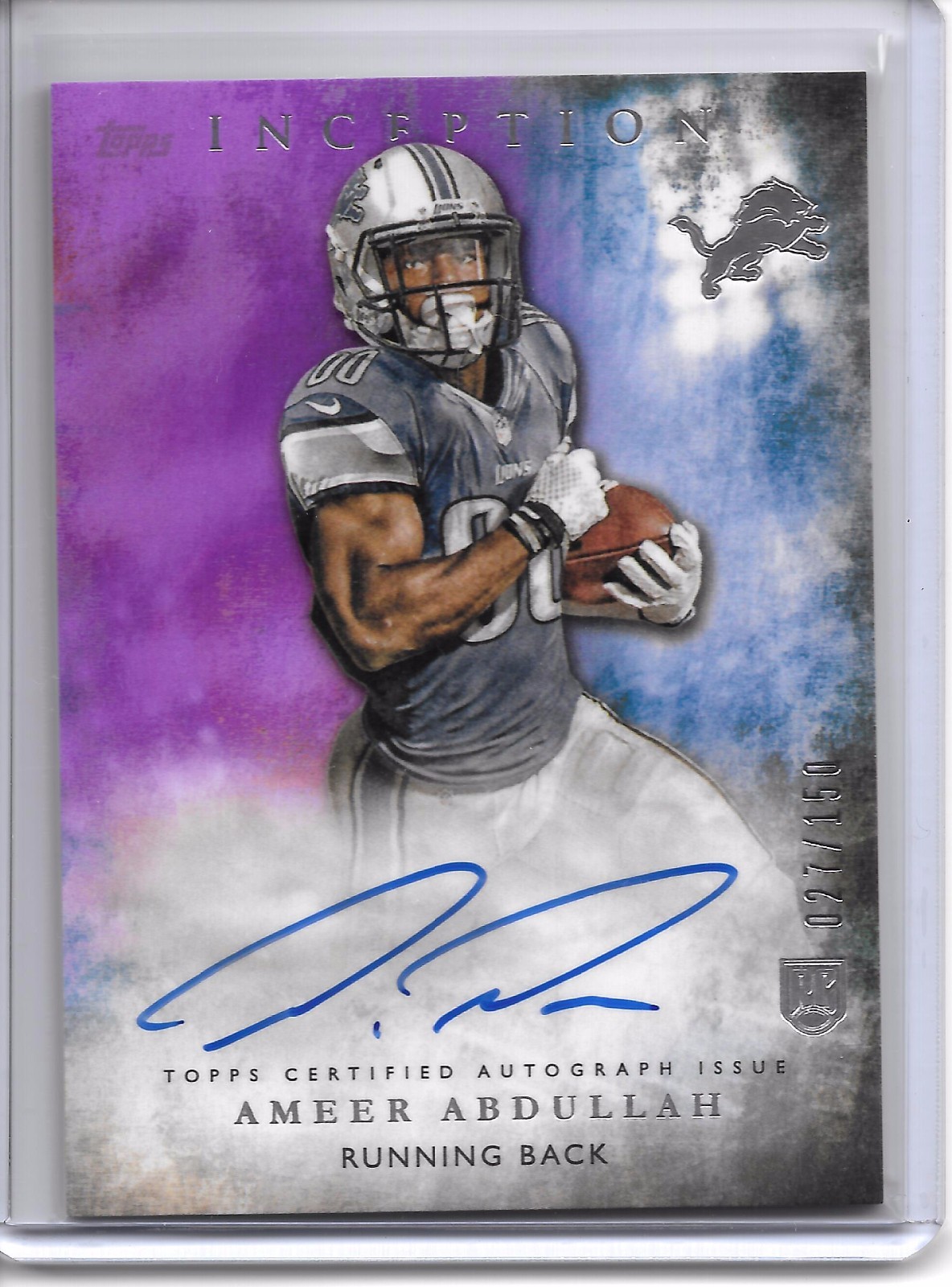 Ameer Abdullah Topps Inception Rookie Autographs #RA16 Magenta
