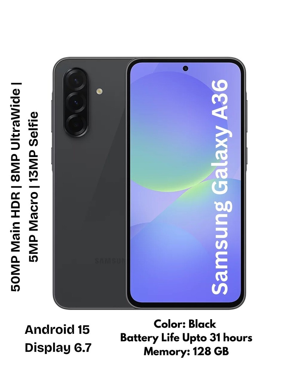 Samsung Galaxy A36 5G 256GB Black 本体 NEW Samsung Galaxy A36 5G 2025 - 128GB - 6.7