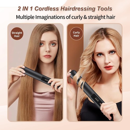 Cordless Hair Straightener & Curler Fast Heating 200°C Travel Mini Curling Iron - Picture 3 of 20