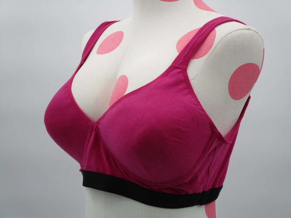 Sujetador para mujer Genie talla XXL fucsia sin costuras inalámbrico sin relleno cómodo salón Foto 2 de 4