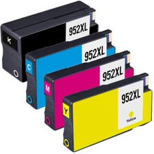 4PACK High Yield 952XL BCMY Compatible Toner For HP OfficeJet Pro 8710 8714 8715