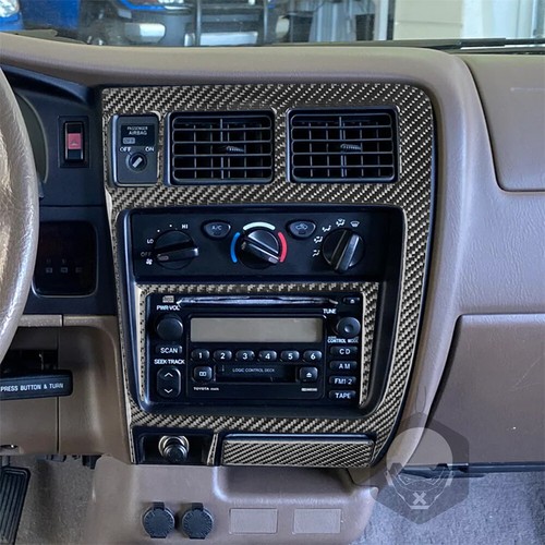 4×Carbon Fiber Central Control Radio AC Panel Set Trim for Toyot@ Tacom@ 2001-04 - Picture 3 of 12