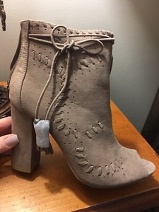 bamboo peep toe booties
