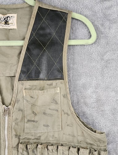 Black Sheep Vest Mens Small Green Distressed Hunting Cargo Full Zip Vintage - Picture 9 of 10