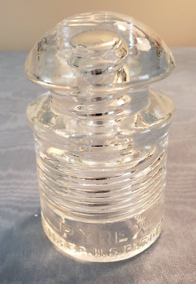 Vintage Corning Pyrex Clear Glass Insulator for Telephone Line