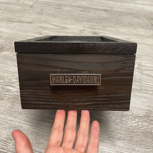 Harley Davidson Motorcycles Display Case Box Harley Owner Desk Watch Cigar Box - Picture 3 of 14