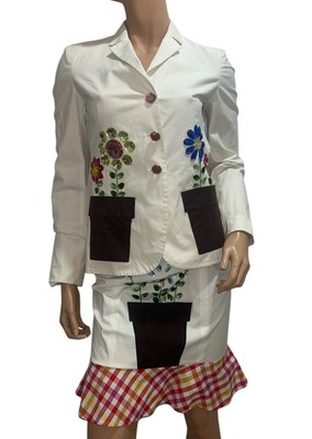 Veste Blazer Moschino Cheap And Chic Applications Abricot - Taille M, Coton, Occasion Bon état