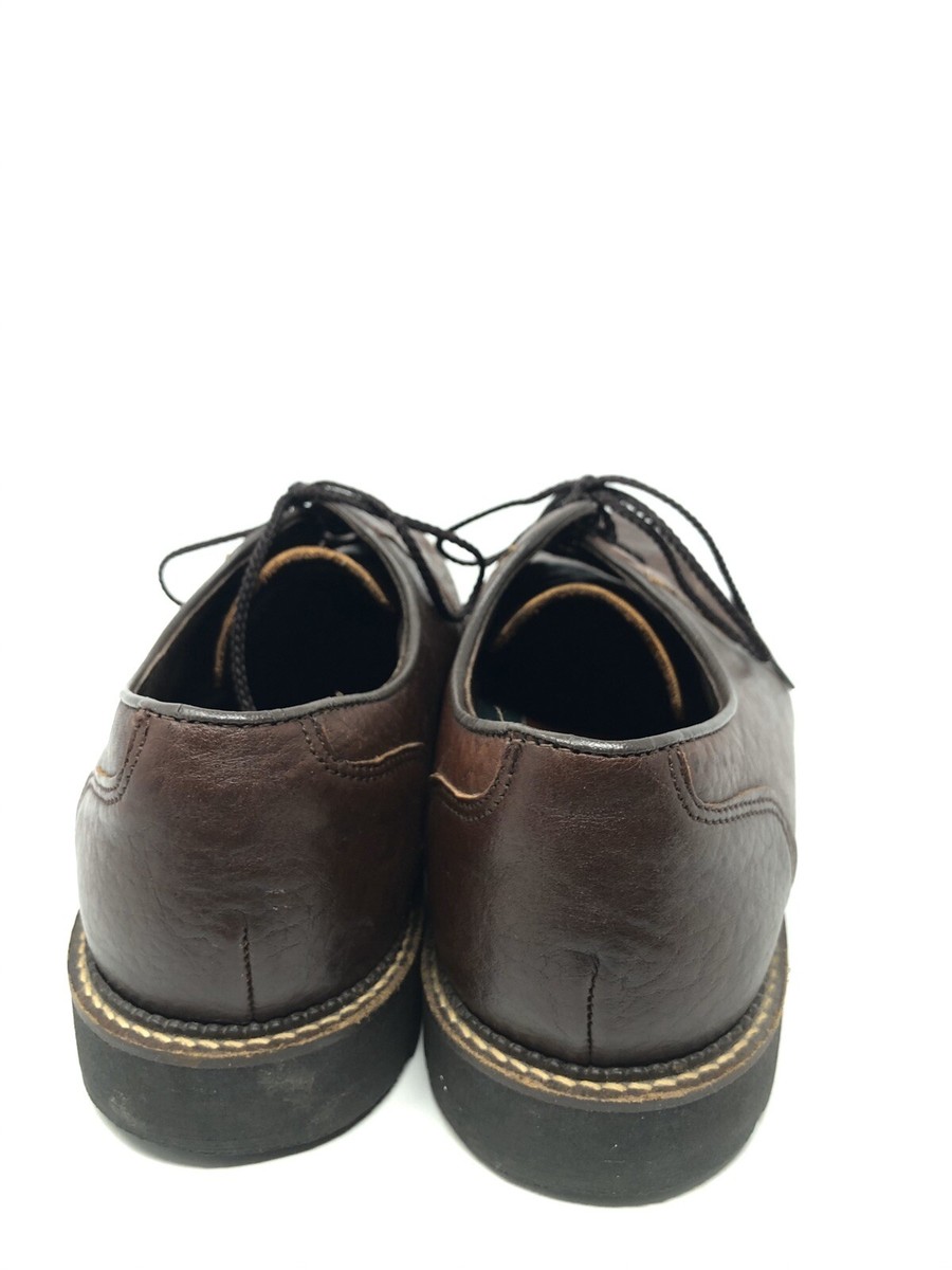 H.S. Trask Brown Pebbled Leather Oxford Men display picture 1