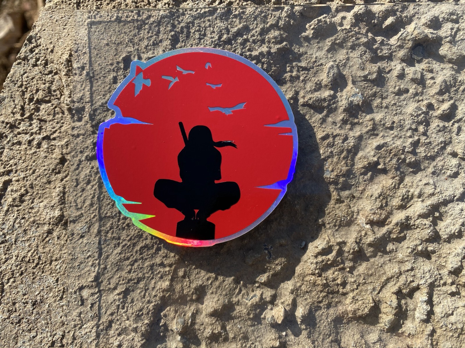 Itachi Holographic Decal 4.5"x3.5" Waterproof Anime Sticker for Car Laptop Bottl