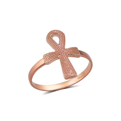 Gold Egyptian Ankh Ring for Women | 10K & 14K Yellow, White, Rose Gold