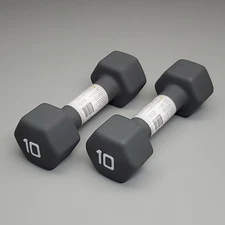 CAP (2 PACK) Neoprene Coated Dumbbells 10 lbs Each Grey SDN5-010 (New)
