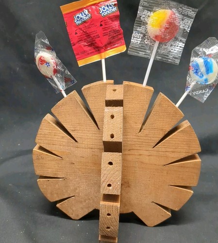 Vintage Handmade Wooden Turkey Candy Sucker Holder Thanks Giving - Picture 4 of 6