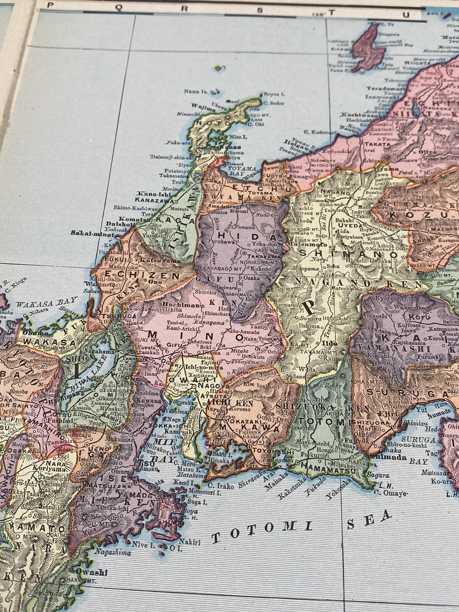 地図まとめ売り！ 1904 Colored Map JAPAN, Cities, Towns, Historical Points, 2