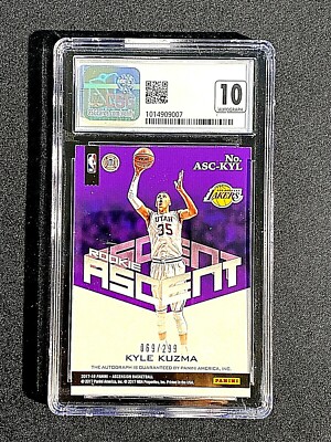 SGC 8.5 NM/MT+ KYLE KUZMA 2017-18 ASCENSION ASCENT ROOKIE AUTO RC 