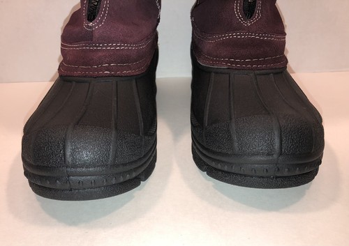 Northside Winter Snow Boots Front Zip Faux Fur Lined Maroon Black Size 9 - Picture 6 of 12