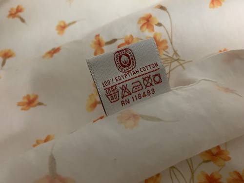 "Finta quadrata Bellino Arancione & Bianco Floreale 100% Cotone Egiziano *ITALIA* 30""X30" - Foto 4 di 4