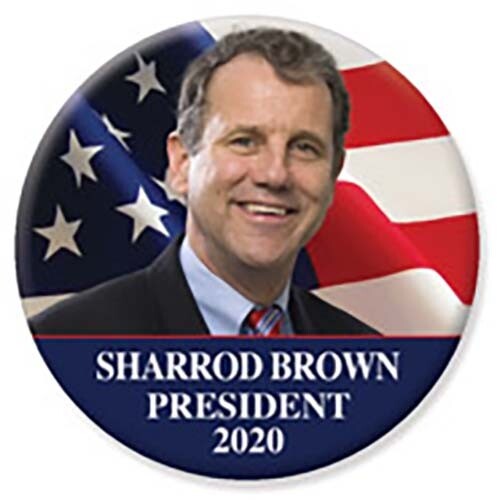 2020 Sharrod Brown For President Photo Campaign Button - Picture 1 of 1