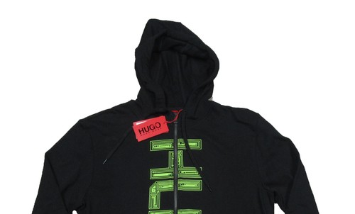 Hugo Boss Red Label Men's Black Dorianos Logo Graphic Full Zip Hoodie - Picture 2 of 4
