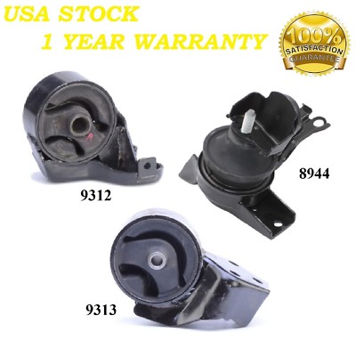 3 PCS FRONT & REAR MOTOR MOUNT FIT 2004-2009 Kia Spectra 2.0L for Manual Trans