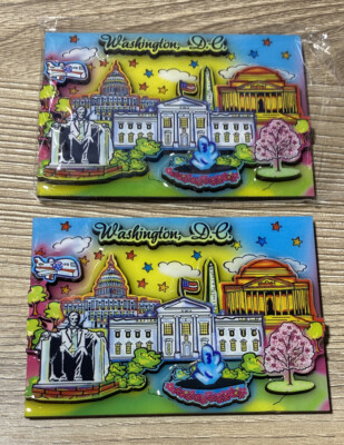 FRIDGE MAGNET THE WHITE HOUSE WASHINGTON D.C.  Lincoln Monument Etc. Very Nice