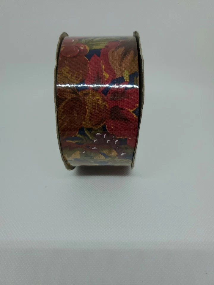 Fabric Ribbon 25 Yards x 2"Wide Brown Red Green Blue Floral Wreath Bow Craft New - Image 4 of 4