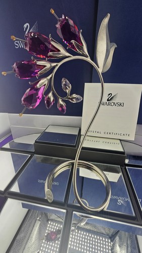 NEW~Swarovski Crystal~**DACEA FUSCHIA*~Austria~BOXES & COA~8" TALL~945871~FLOWER - Picture 8 of 15
