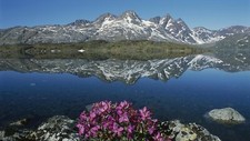 Landscape nature mountains greenland water lake snow Custom Gaming Mat Desk