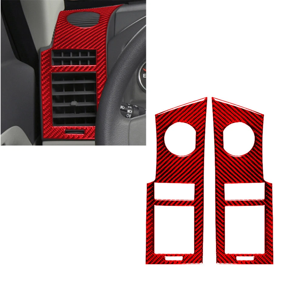 Kit completo de cubierta interior de fibra de carbono roja de 24 piezas para Jeep Liberty 2008-12 Foto 4 de 4