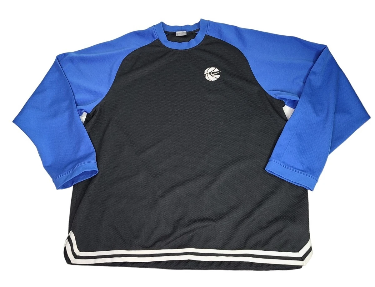 black and royal blue nike shirt