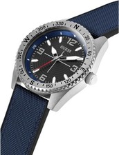 New Guess Mens Sport Watch Silicone Strap Water Resistant Black Dial Solid Build