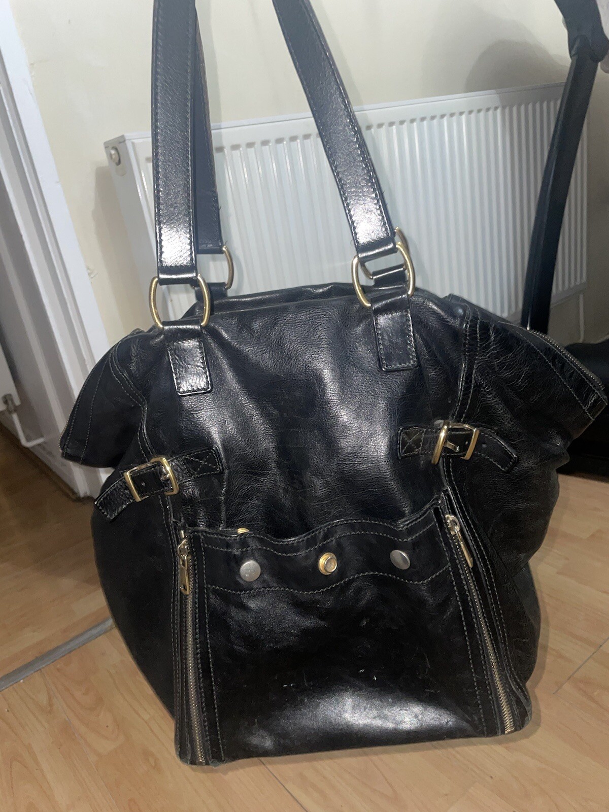 YSL Yves Saint Laurent Rive Borsa Sinistra In Pelle Grande Borsa Tote Autentica