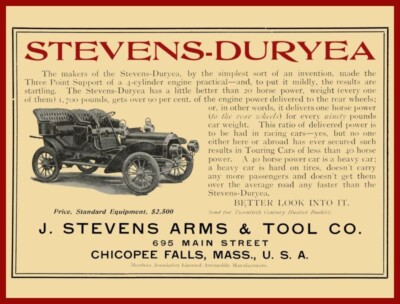 1906 Stevens Duryea Autos of Chicopee Falls, MA NEW Steel Sign 30x40'' XXL Size