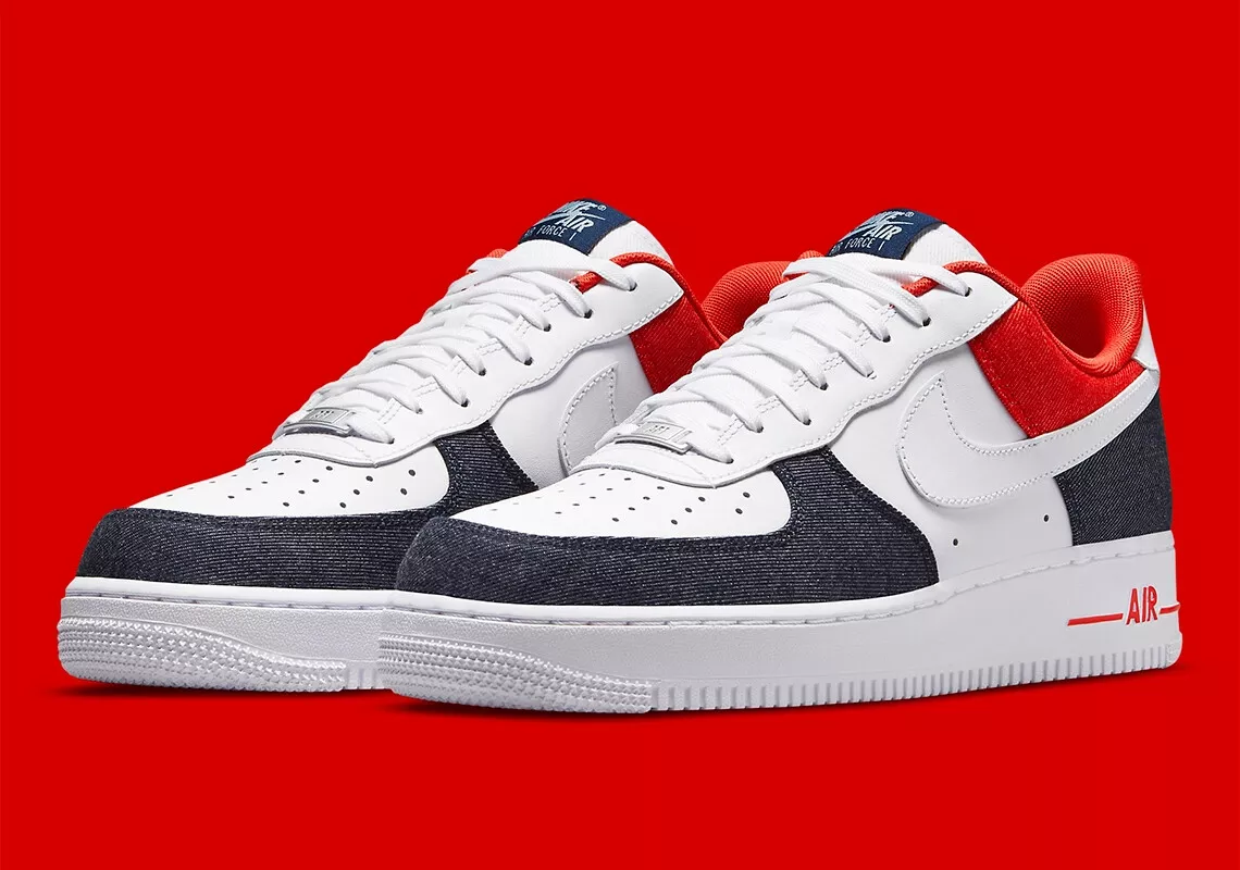 Air Force LV8 (GS) Denim White Blue Red USA Shoes DJ5180 - SIZE 5 | eBay