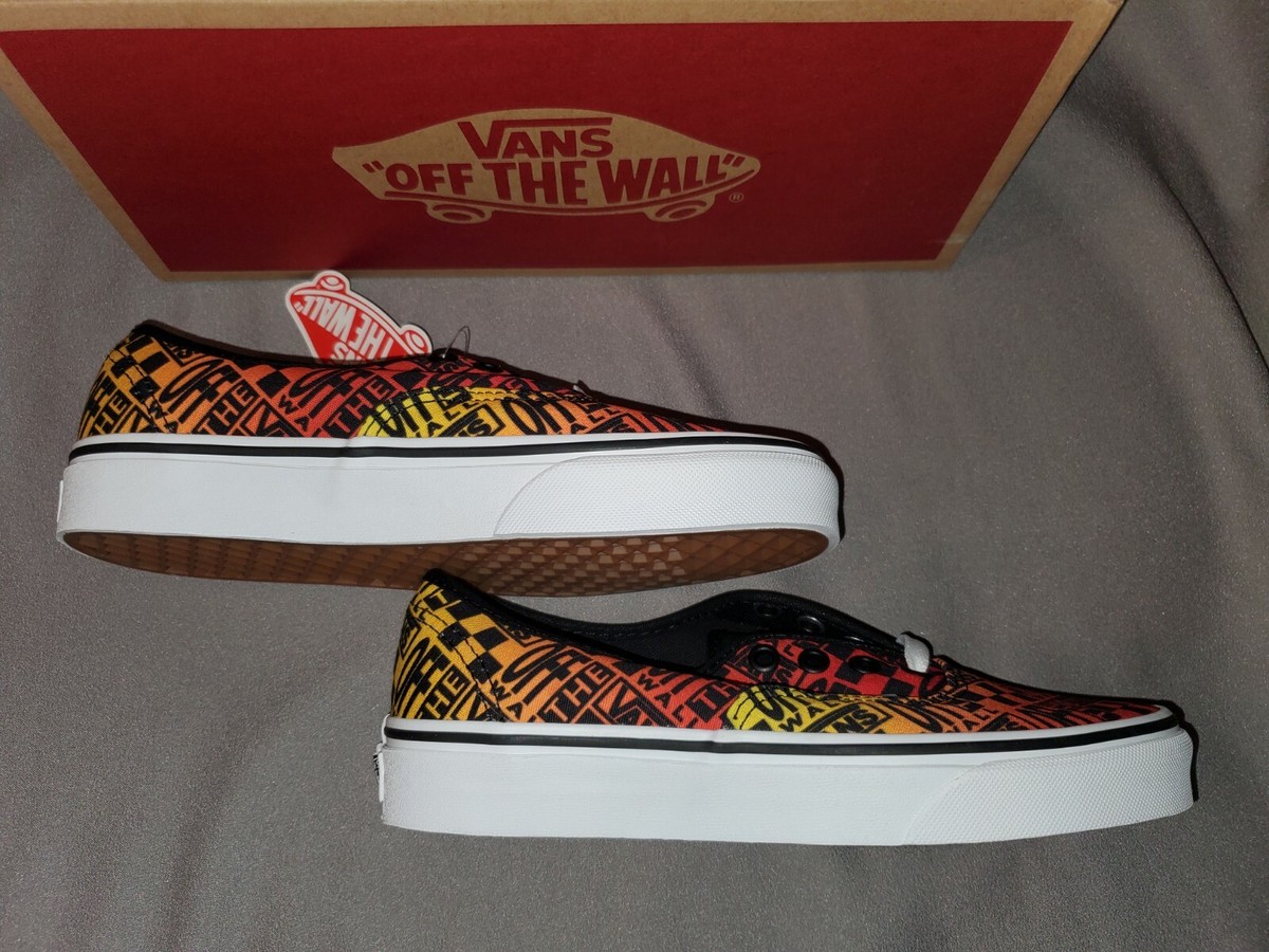 VANS AUTHENTIC LOGO FLAME BLACK WHITE SHOES WOMENS SZ 7 MENS  display picture 1