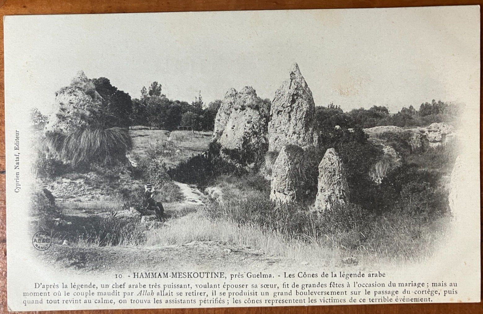 Antique postcard: Legend: Marriage couple turned to stones by Allah, unposted