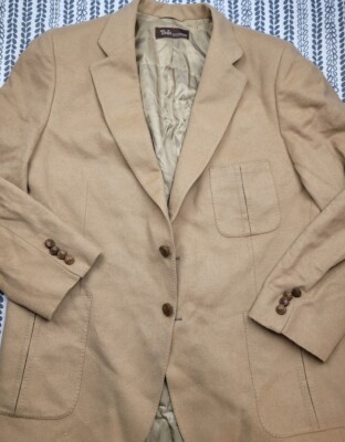Lanvin Paris Men's Tan Camel Hair Leather Two Button Sport Coat Blazer Scotland