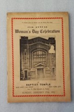 15th Annual Womans Day Celebration Program 1952 Baptist Temple New York City