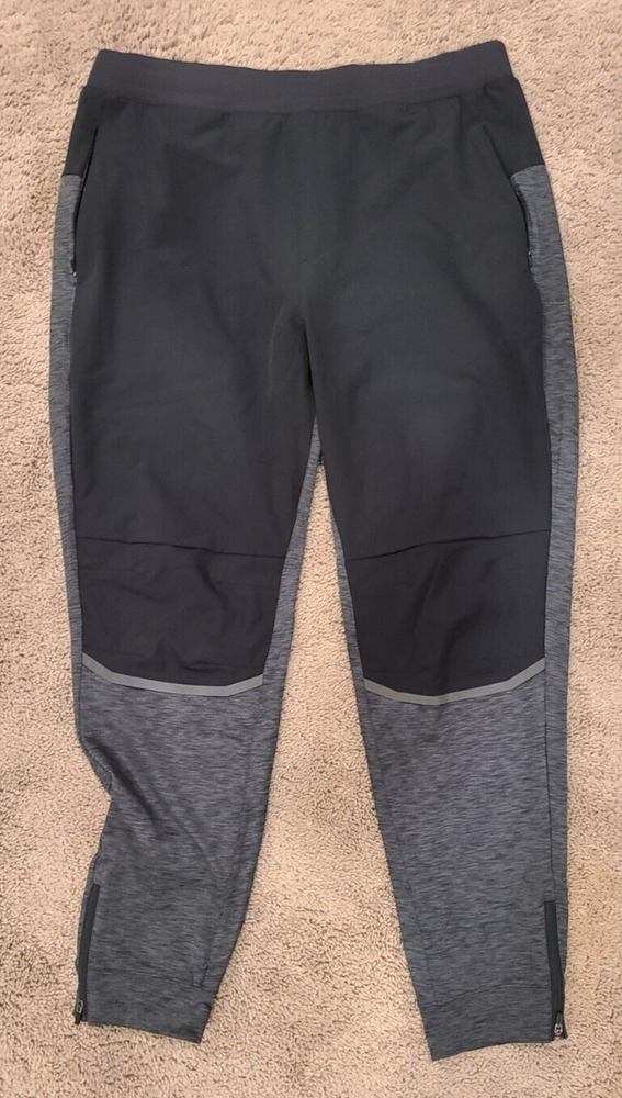 Men's Black & Gray VRST Athletic Workout Running Pants Large
