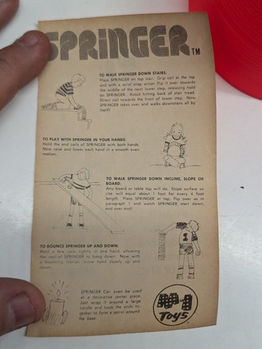 Giocattolo Vintage Molenaar M-1 Toys Springer Plastica Neon Arancione Tipo Slinky - Foto 5 di 10