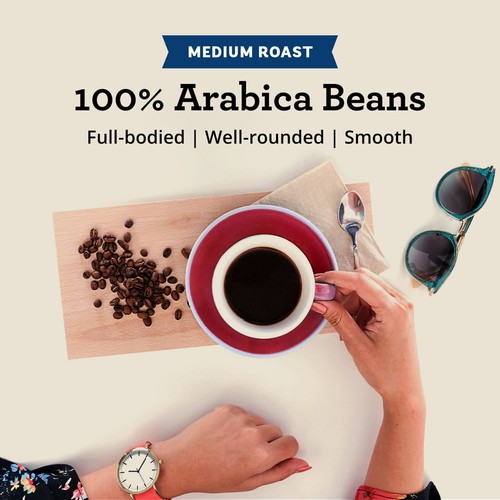 Mittlere Röstung Gemahlener Kaffee Arabica Bohnen Portside Mischung Glatter Geschmack 12 Oz - Bild 2 von 5
