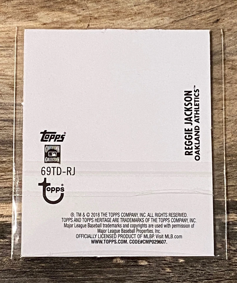 Reggie Jackson 2018 Topps Heritage Wal-Mart Exclusive Mini Decal #69TD-RJ - Image 2 of 2