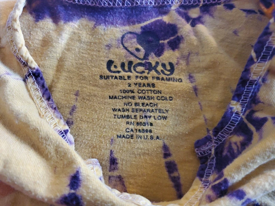 Vestido Lucky Brand Adecuado para Enmarcar Niñas 2 Años Amarillo Naranja Teñido con Corbata Foto 2 de 4